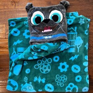 Disney Puppy Dog Pals Blue and Gray Blanket